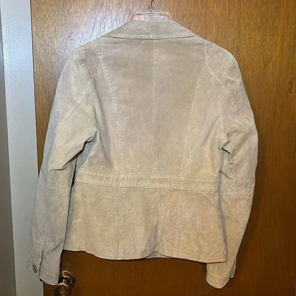 Madison Tan Suede Leather jacket Women’s 10 Stitch detail